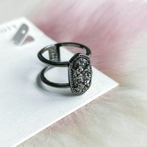 Kendra Scott Black Pavé Oval Double-Band Ring